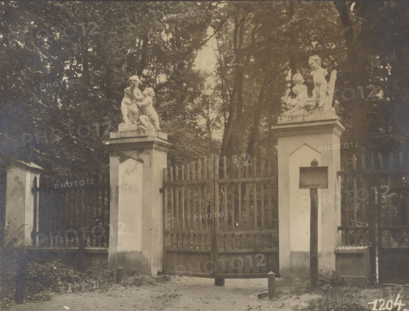 Palace and Park Complex - park gate, Czartoryski, Pulawy , 1919. Creator: Juliusz Klos.