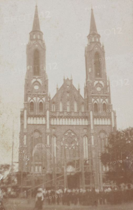 Western façade, Church of St John the Baptist, Sadowne, between 1900-1915. Creator: M Rutkowski.
