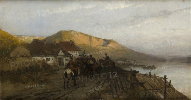 On the Dniester River, 1875. Creator: Jozef Brandt.