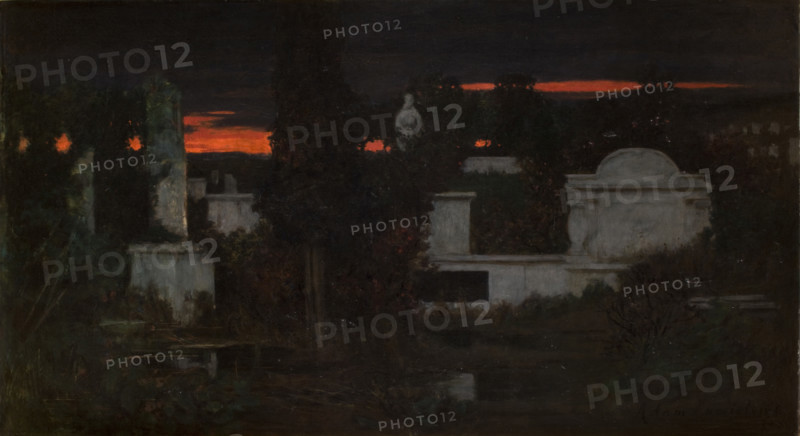 Italian Cemetery at Dusk, 1880. Creator: Adam Chmielowski.