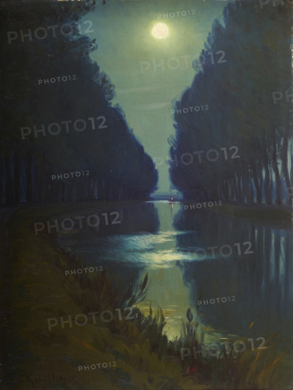 Canal de Chelles (Clair de Lune), 2nd half of 19th century. Creator: Charles Guilloux.