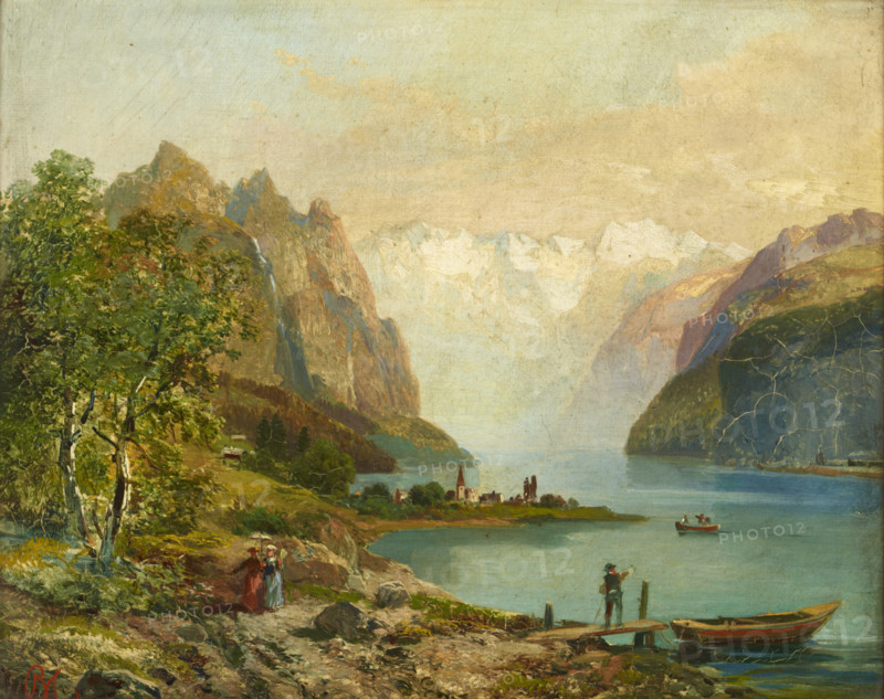 Walensee (Lake of Wallenstat), 19th century. Creator: Bernhard Michling.