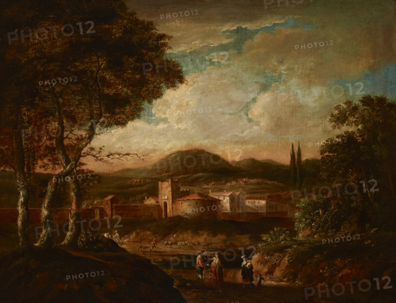 Italian Landscape with City Walls, 1st half of 18th century. Creator: Unknown.