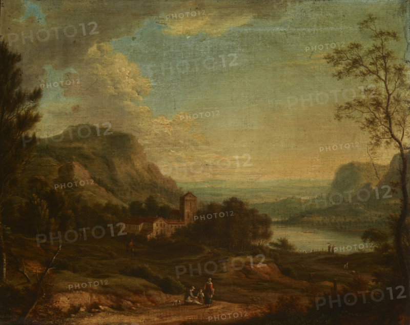 Landscape with a Genre Scene, 1761. Creator: Johann Christian Vollerdt.