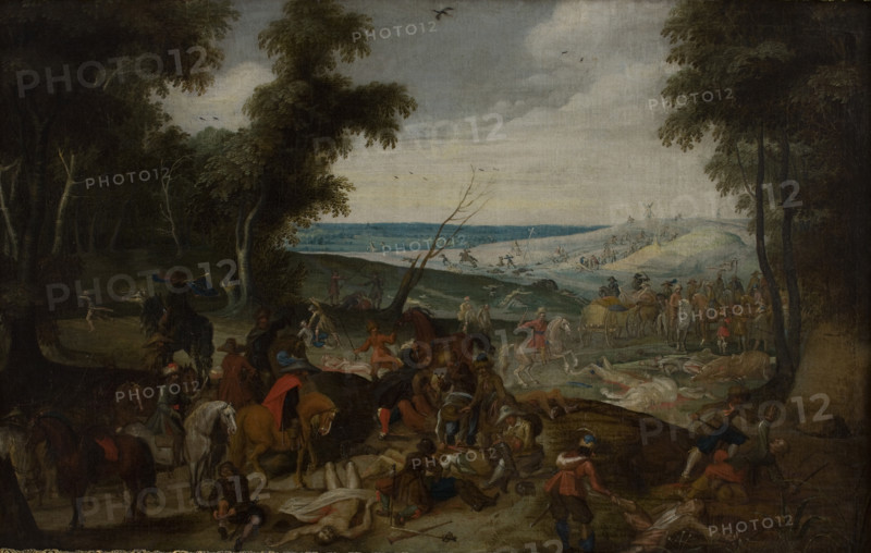 Battlefield, 1st half of the 17th century. Creator: Sebastian Vrancx.