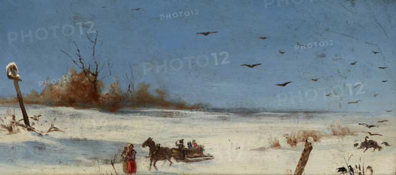Sledging, between 1901-1910. Creator: Teodor Marian Talowski.