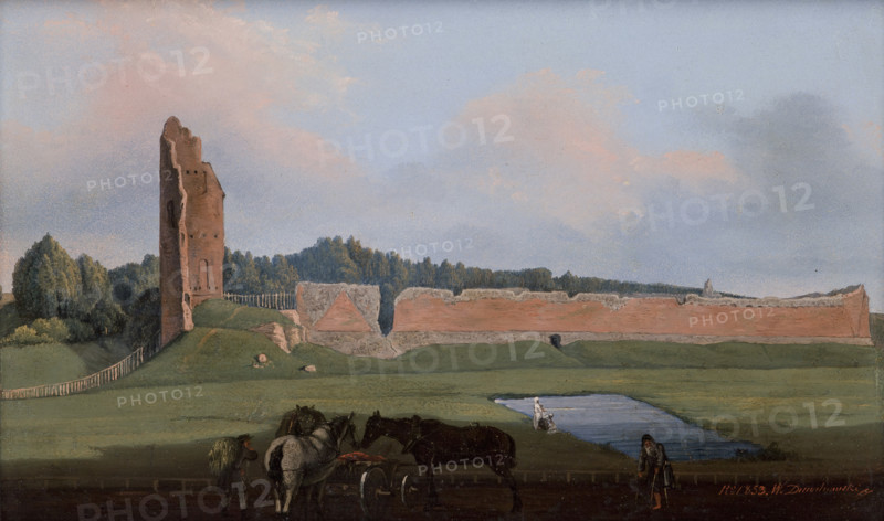 Ruins of the Miedniki Castle, 1853. Creator: Wincenty Dmochowski.