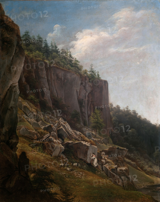 View of the Ojców Valley, 1844. Creator: Jan Nepomucen Glowacki.