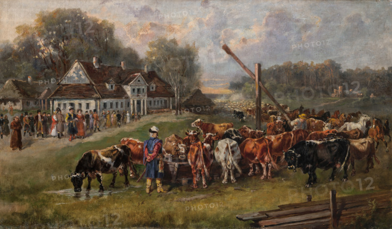 Cattle's Return, 1868. Creator: Jozef Brodowski.