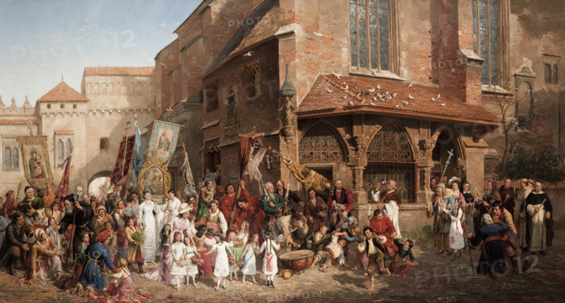 The Corpus Christi Procession, 1881. Creator: Hippolyte Lipinski.