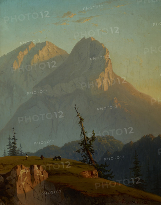 Mount Muran in the Tatra Mountains at Sunrise, 1867. Creator: Joseph Marszewski.