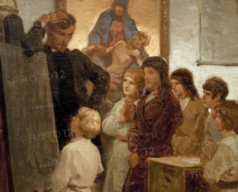 Village School at Wróblewice, 1865. Creator: Artur Grottger.