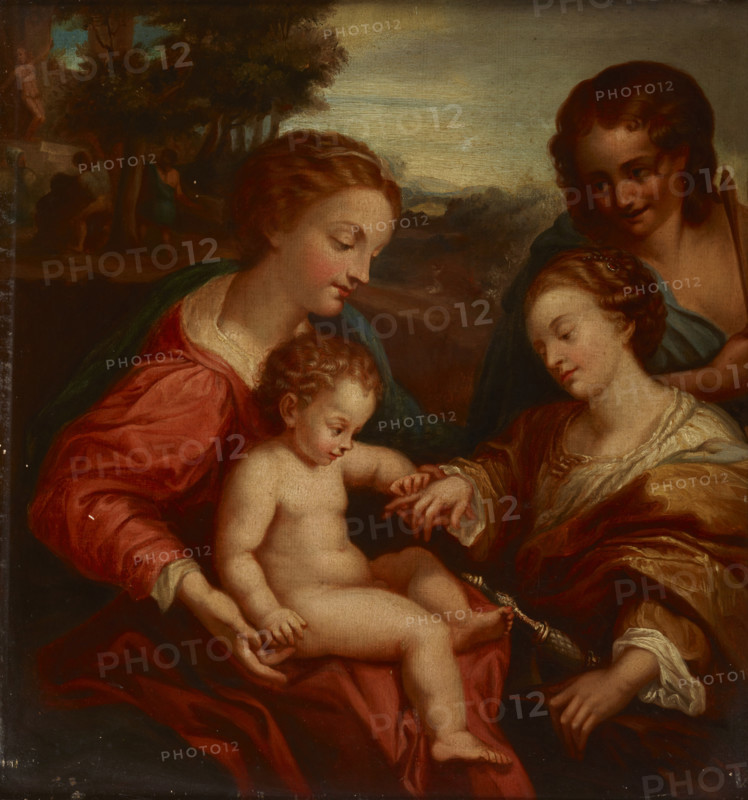 Mystic Marriage of Saint Catherine with Saint Sebastian-Copy, 1865. Creator: Jan Galuszkiewicz.