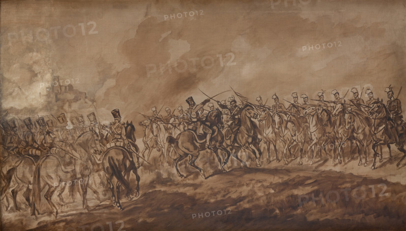 Skirmish at Ilza-Sketch, 1897. Creator: Juliusz Kossak.