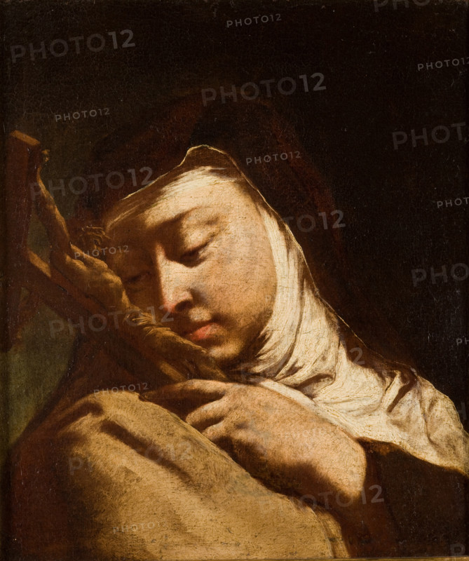Saint Teresa of Ávila Contemplating the Cross, between 1740-1750. Creator: Domenico Maggiotto.