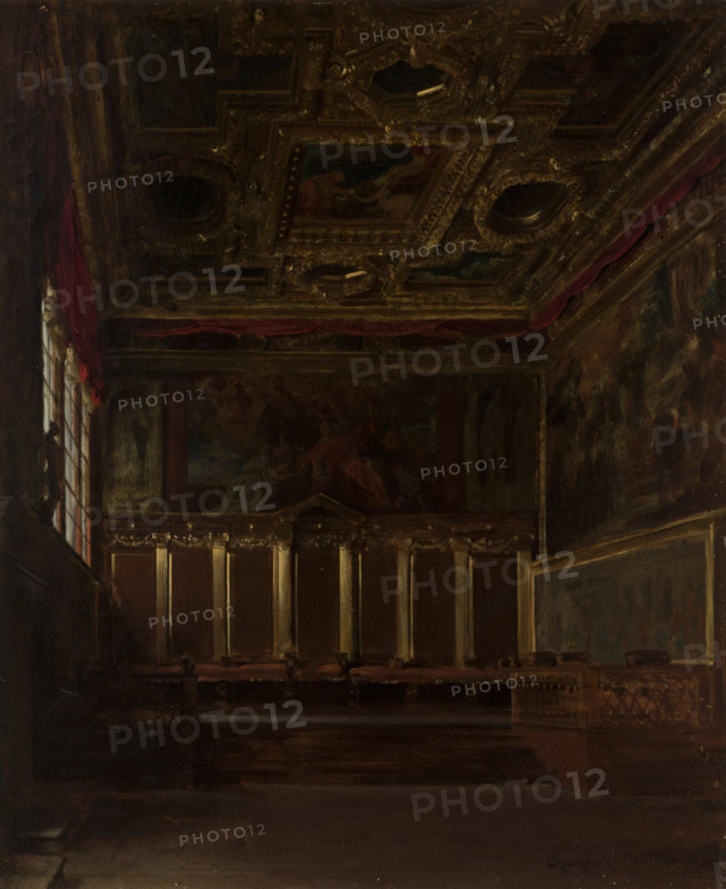 The Hall of Ambassadors in the Doge's Palace in Venice, 1873. Creator: Wladyslaw Czachorski.