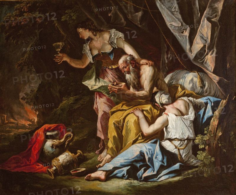 Lot and His Daughters, between 1735-1740. Creator: Gaspare Diziani.