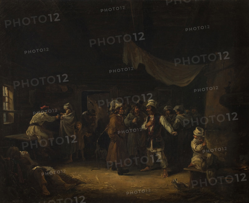 Peasants in an Inn, 1854. Creator: Franciszek Kostrzewski.