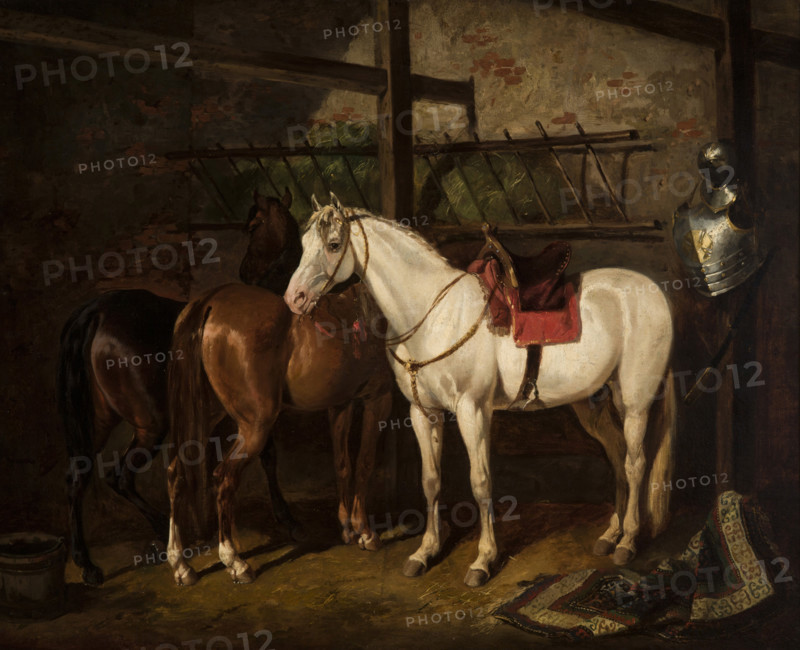 In a Stable, c1868. Creator: Jozef Brodowski.