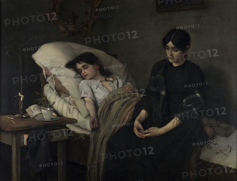 Death of an Orphan, 1884. Creator: Stanislaw Grocholski.