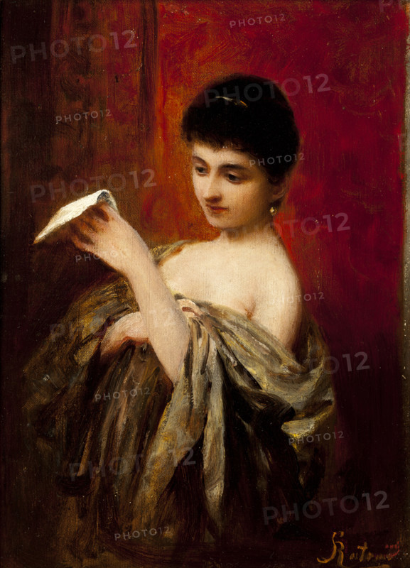 Lady with a Letter, c1895. Creator: Apolinary Kotowicz.