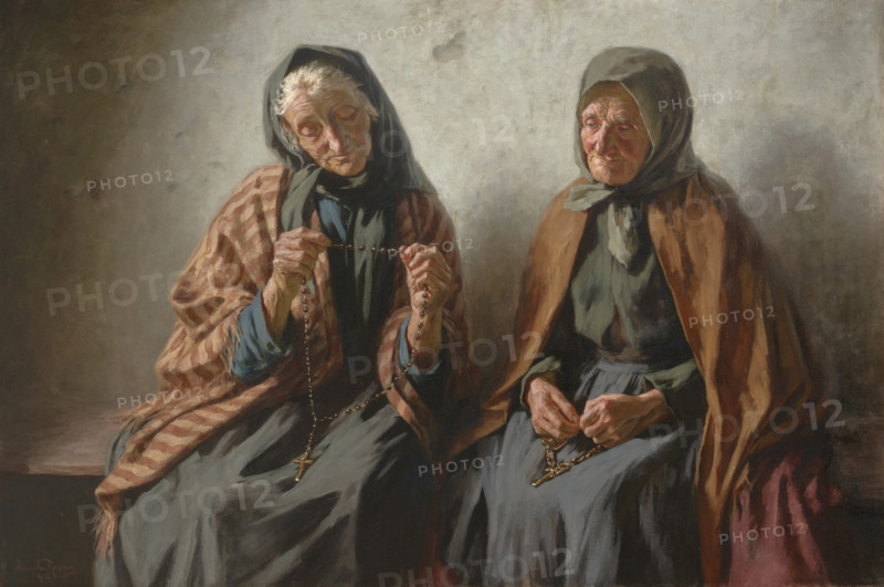 Women Praying in the Porch, 1902. Creator: Mieczyslaw Reyzner.