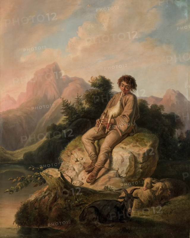 Moldavian Bagpipe-Player, 1857. Creator: Korneli Szlegel.