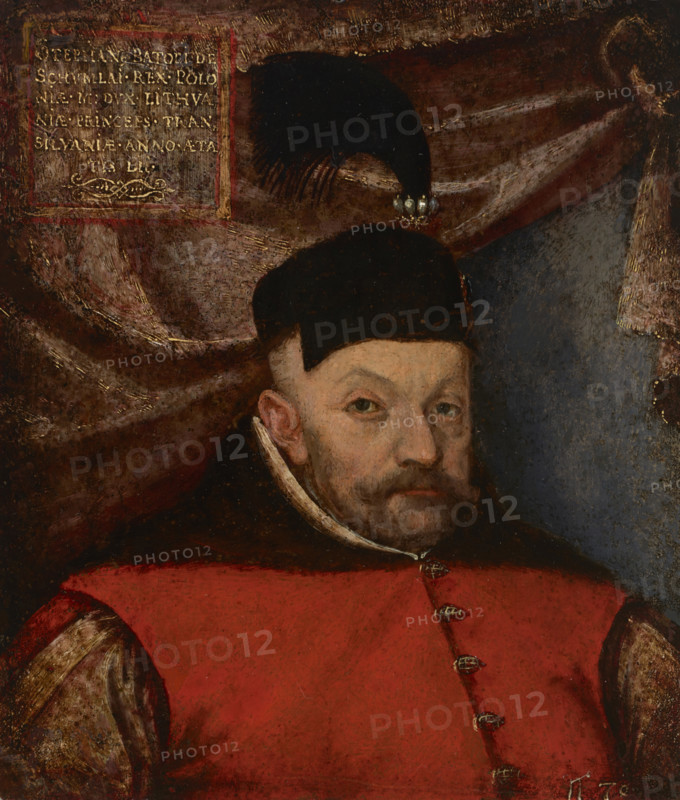 Portrait of Stephen Báthory (1533-1586), King of Poland, 16th century. Creator: Martin Kober.