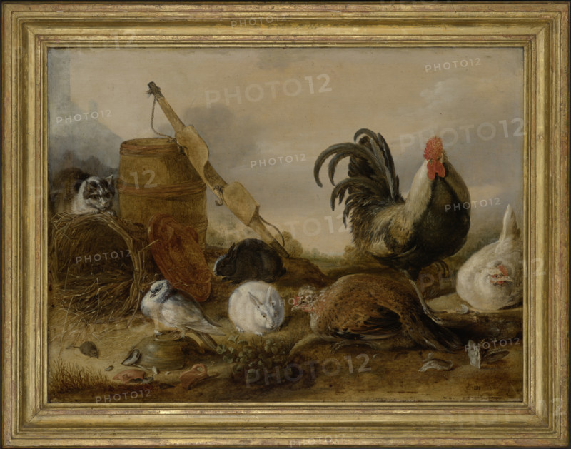 Animals in the Yard, 1632. Creator: Gysbert Gillisz. de Hondecoeter.