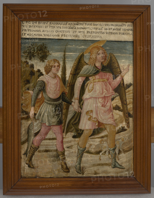 Tobias with Archangel Raphael, c1460. Creator: Benozzo Gozzoli.