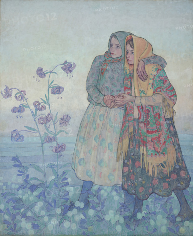 A Parade of Highland Women. Decorative Panel from the Bronislawa and Kazimierz Dluski..., 1909. Creator: Jan Rembowski.