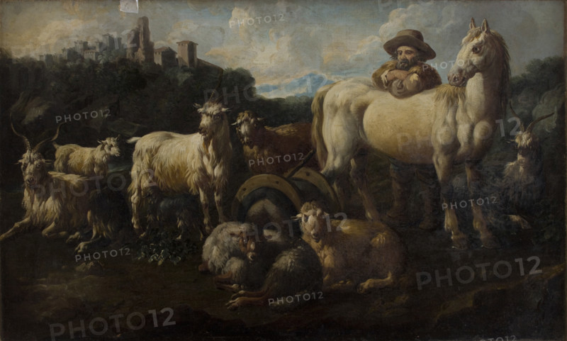 Shepherd with Animals, between 1725-1730. Creator: Jacob Roos.