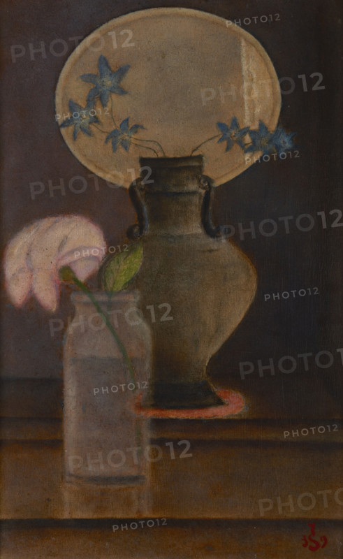 Larkspurs and a Rose, 1932. Creator: Jan Spychalski.