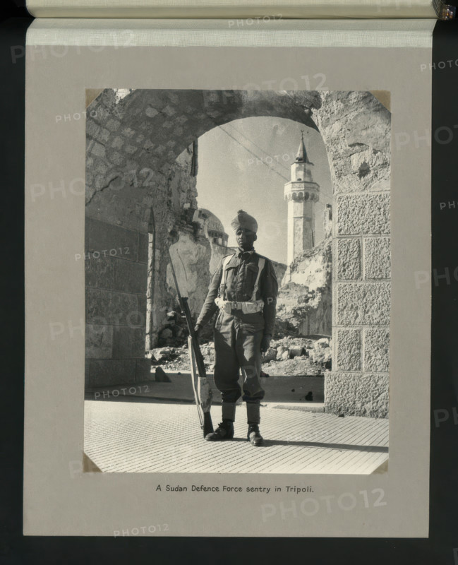 A Sudan Defence Force sentry in Tripoli, 1943. Creators: Colonial Office, Unknown.