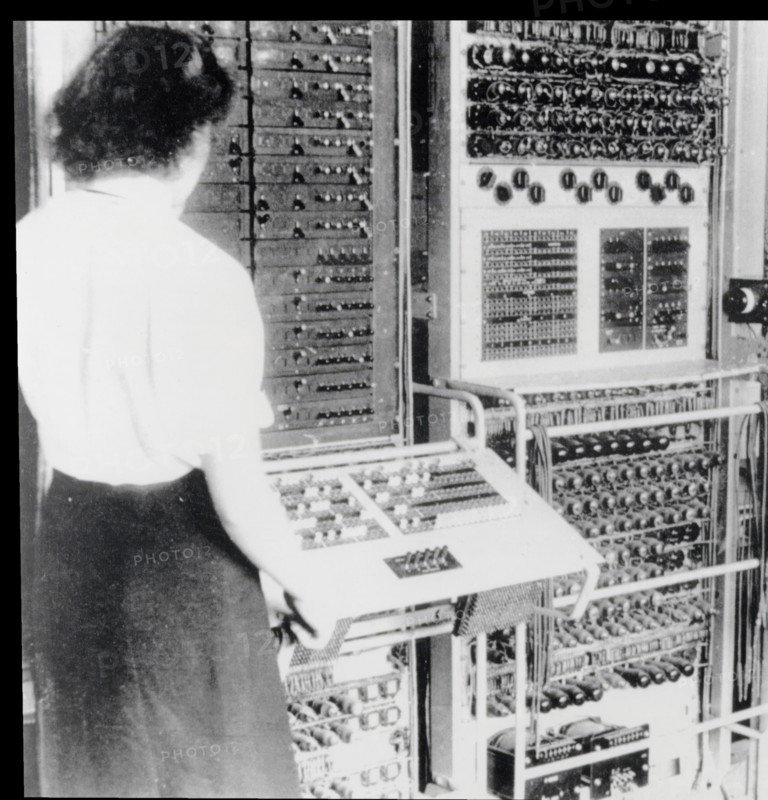 Colossus codebreaking computer in operation, World War II, 1943.  Creator: Unknown.
