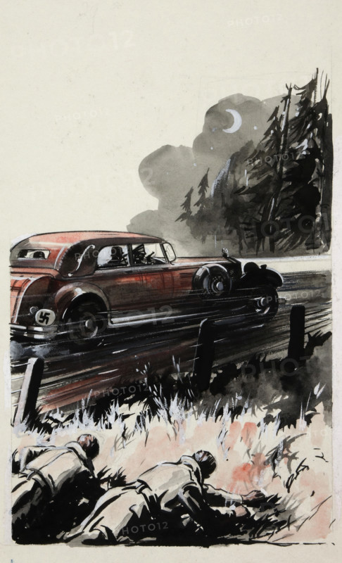 Boy's Adventure Stories: 1 of 28 pieces - Book `A', between 1939 and 1946.  Creators: Unknown, Central Office of Information.