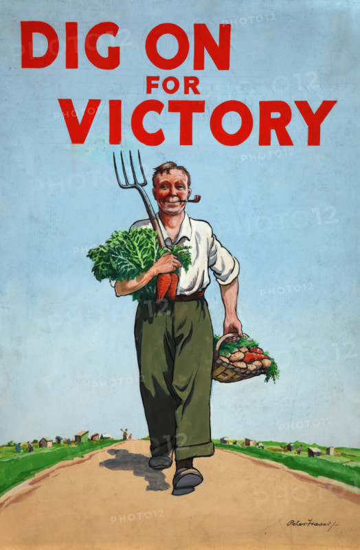 'Dig on for Victory', World War II poster, c1939-c1945. Creator: Peter Fraser.