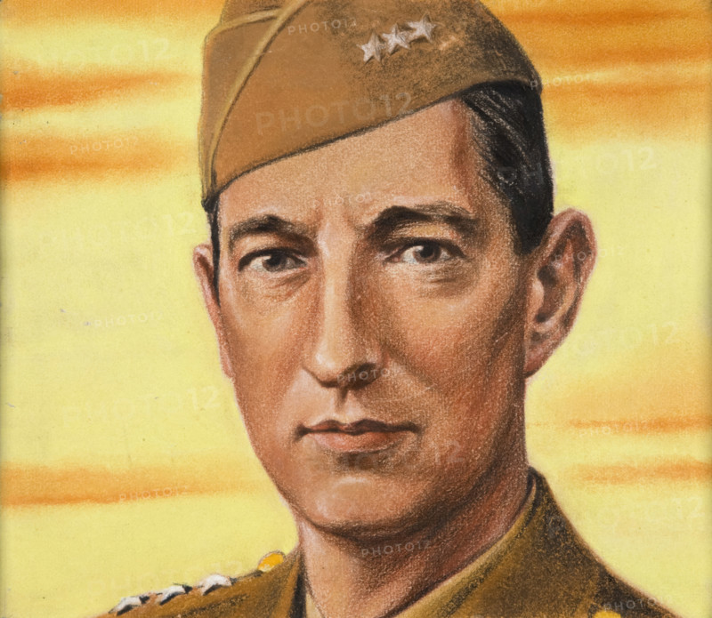 General Mark Clark Artist Tim,  c1943. Creators: William Timym, Central Office of Information.