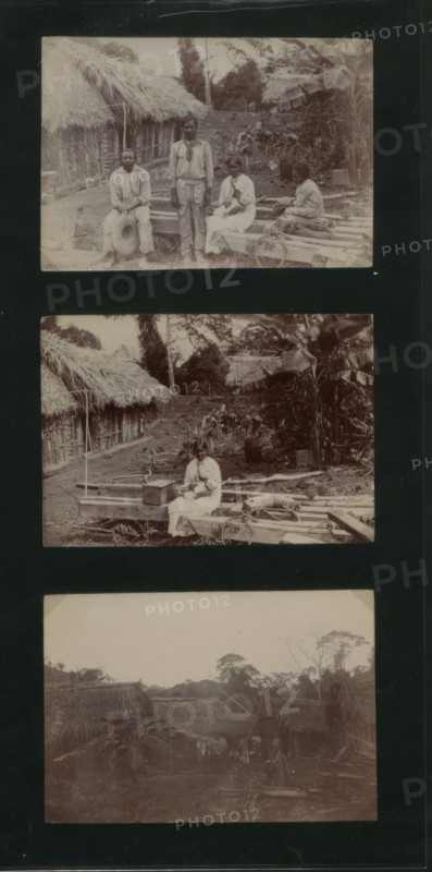 Huts at Coolies Lines Hill Bank, Belize, 1900.  Creator: Unknown.