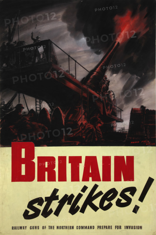 'Britain Strikes!',  World War II poster, between 1939 and 1946. Creators: Central Office of Information, Harold Pym.