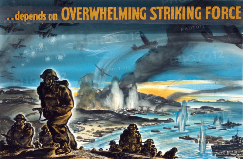 '[Victory]...depends on overwhelming striking force', World War II poster, between 1939 and 1946. Creators: Central Office of Information, Whitear.