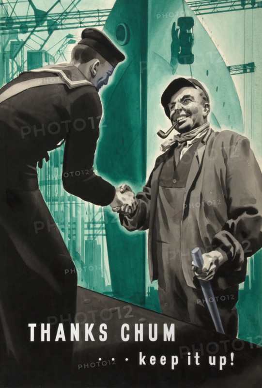 'Thanks, Chum... keep it up!', World War II poster, between 1939 and 1946. Creator: Central Office of Information.