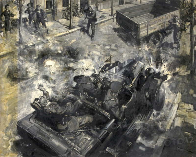 Assassination of Reinhard Heydrich, c1942. Creators: Central Office of Information, Terence Tenison Cuneo.