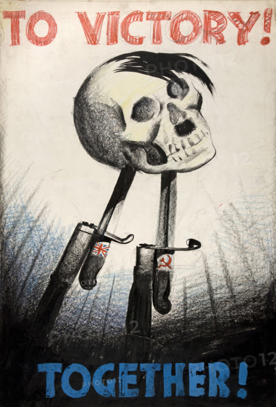 'To Victory! Together!', World War II poster, between 1939 and 1946. Creators: Central Office of Information, Unknown.