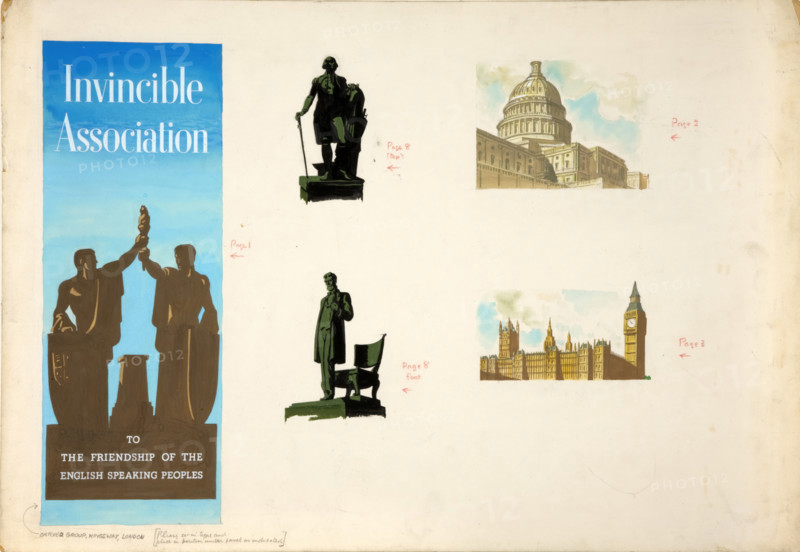 'Invincible Association. To the friendship of the English...', WWII poster, between 1939 and 1946. Creator: Central Office of Information.