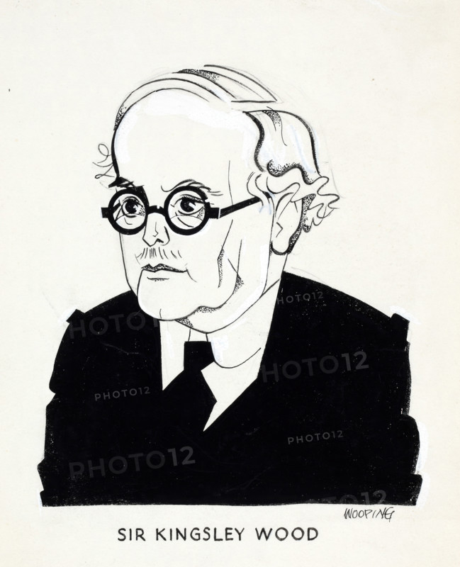 Sir Kingsley Wood, between 1939 and 1946. Creators: Central Office of Information, John Musgrave-Wood.