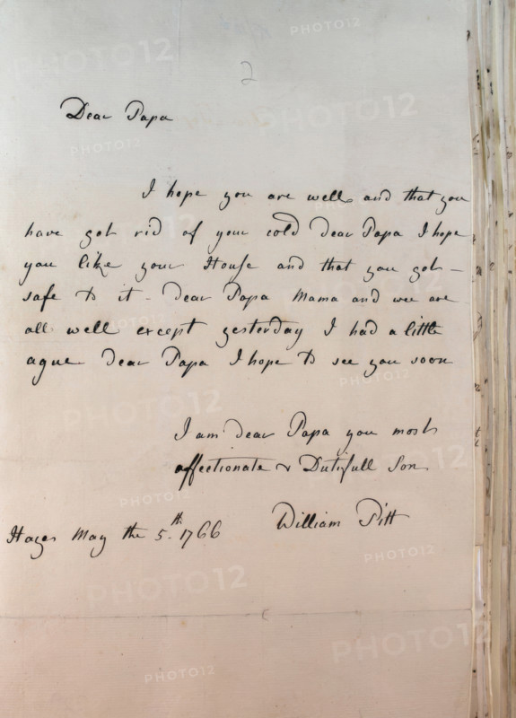 Letter from William Pitt,  between 1766 and 1770. Creator: William Pitt the Younger.