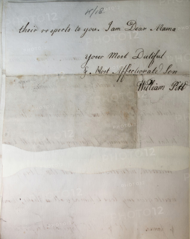 Letter from William Pitt, 1769. Creator: William Pitt the Younger.