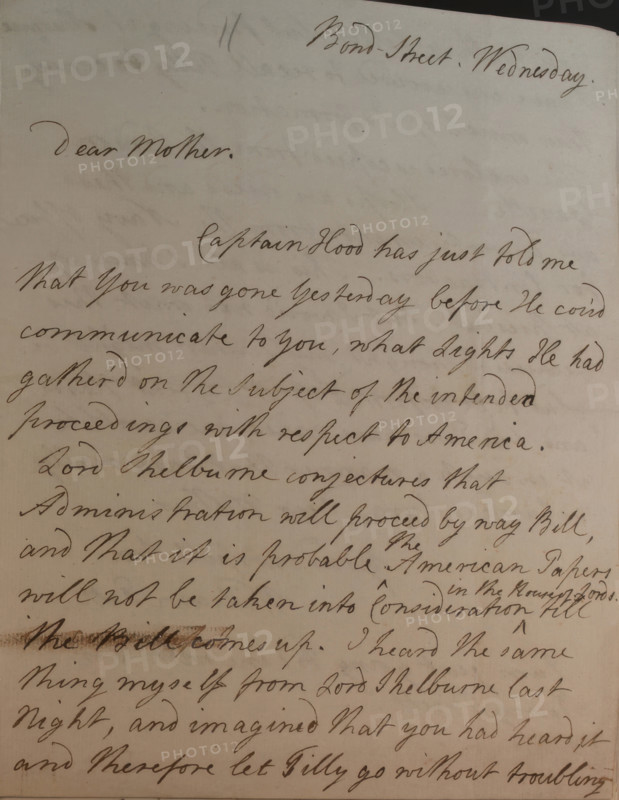 Letter from William Pitt, 1770s. Creator: William Pitt the Younger.