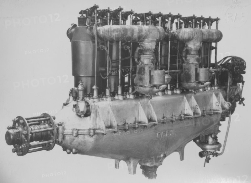 Argus As III (O) aircraft engine, produced under license by Opel during WW1, induction side, 1919. Creator: Air Ministry.